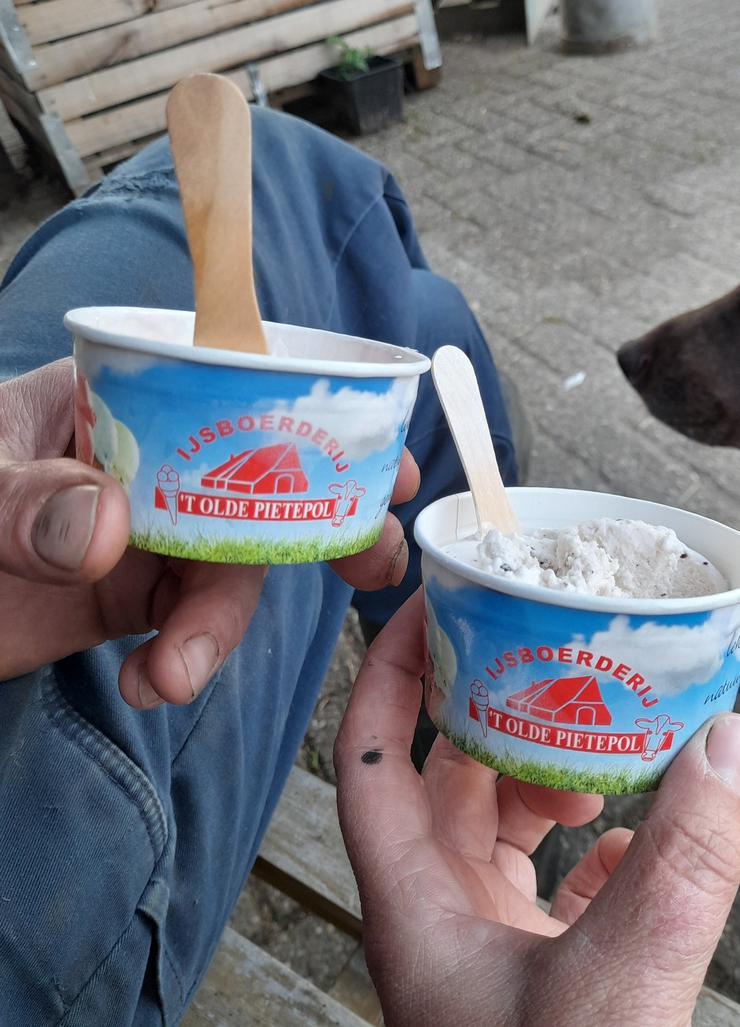 IJs van Olde Pietepol bij Boerderijwinkel Lensink Aardappelen Aalten